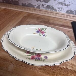 Homer Laughlin Virginia Rose Oval Serving Platters